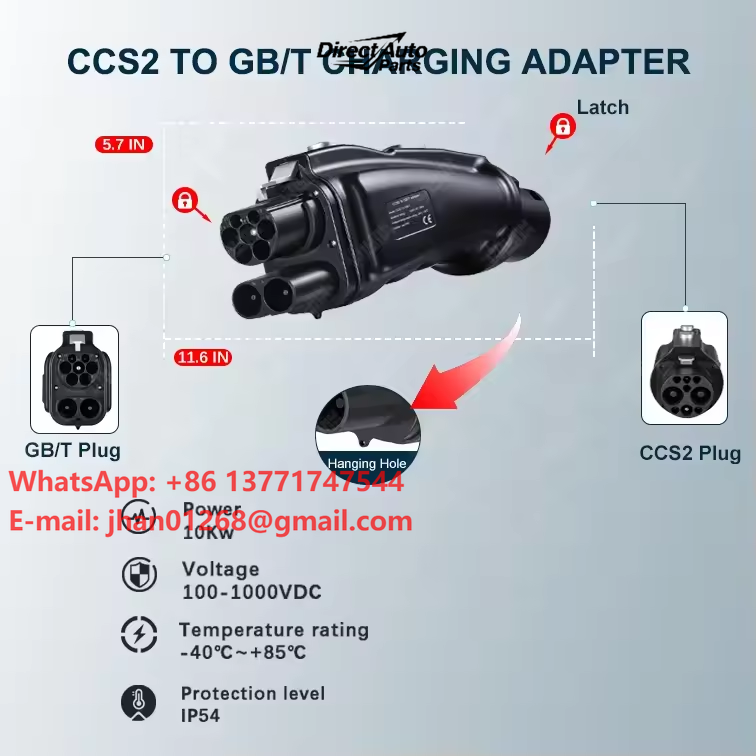 Gb/T To Ccs2 200A Fast Charging Adapter - Caricatore EV DC 200A 250A 1000V
