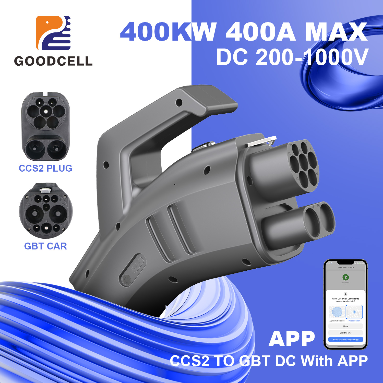 Gb/T To Ccs2 200A Fast Charging Adapter - Adattatore per caricabatterie GOODCELL CCS2 a