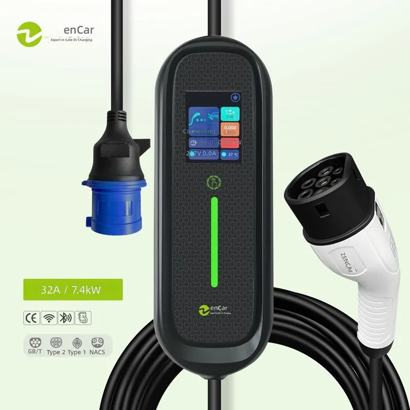 Portable Ev Charger 32A Type 2 Cee Plug - Caricatore EV Portatile 7kW 32A Tipo