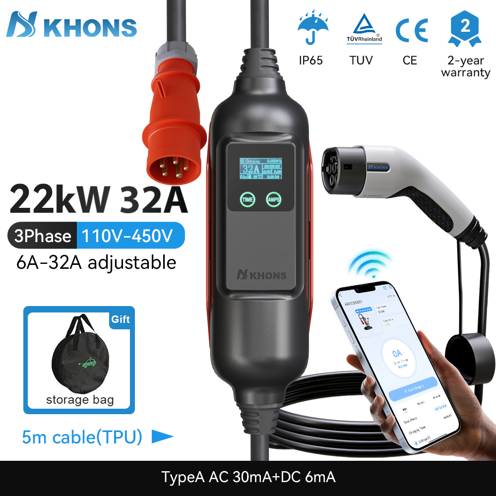 Khons Caricatore EV portatile  - Portable Ev Charger 32A Type 2 Cee Plug recensione e prezzo