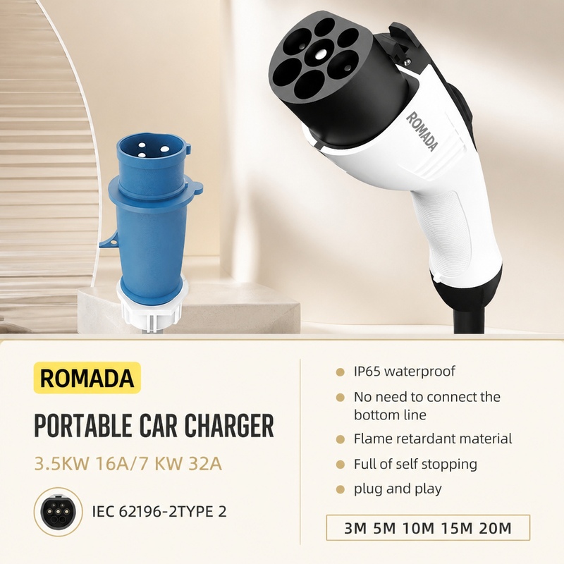 Caricatore Portatile per Veico - Portable Ev Charger 32A Type 2 Cee Plug recensione e prezzo