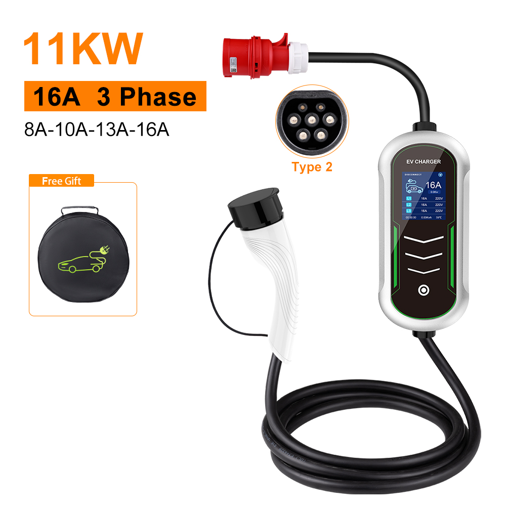 IPENGEN 11KW EV Caricatore por - Portable Ev Charger 32A Type 2 Cee Plug recensione e prezzo