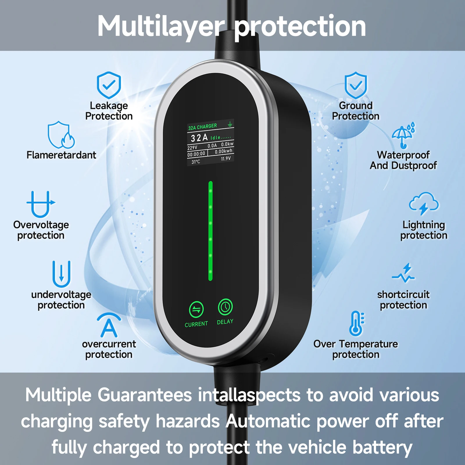 Caricabatterie portatile EV AF - Portable Ev Charger 32A Type 2 Cee Plug recensione e prezzo