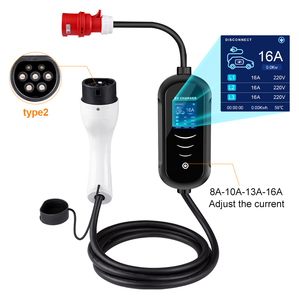 IPENGEN 11KW 16A 3 fasi EV car - Portable Ev Charger 32A Type 2 Cee Plug recensione e prezzo